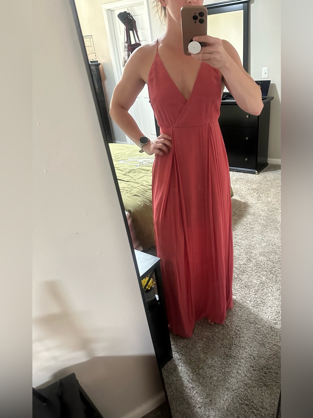 Forever 21 Deep Coral Halter Maxi Dress